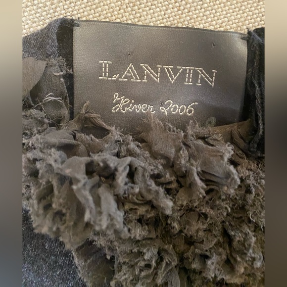 LANVIN WINTER 2006 SIZE 40 WOOL RUFFLE BIB LONG SLEEVE TOP - Picture 4 of 5